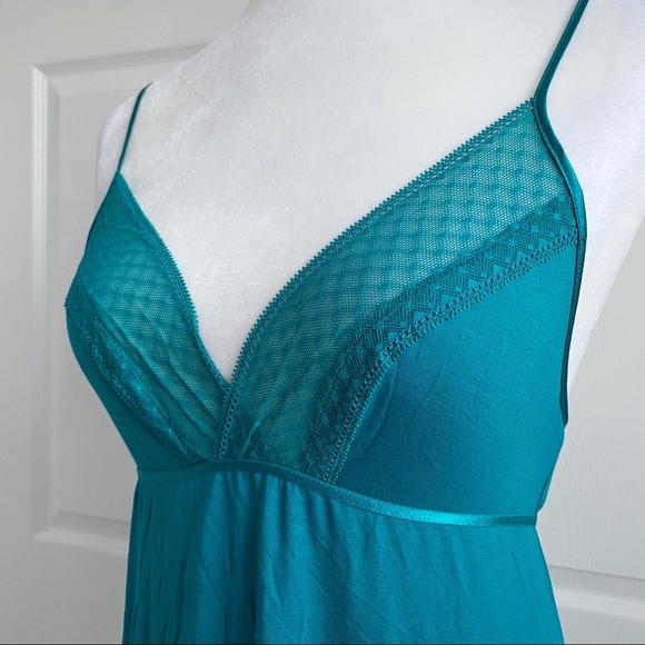 Victoria’s Secret Aqua Lace Nightgown Cami Slip - Picture 3 of 8